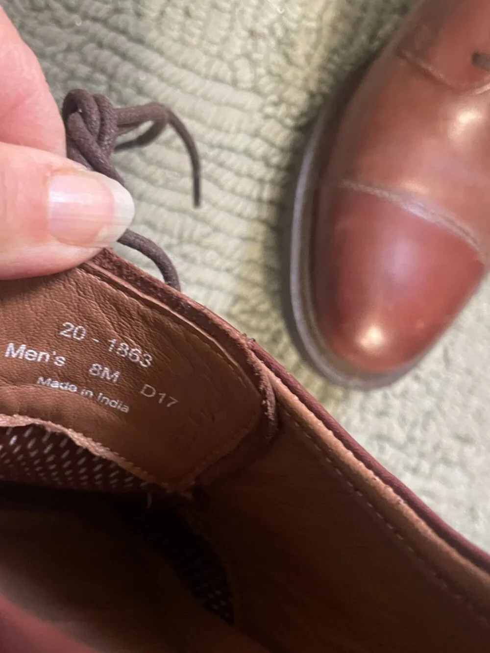 Johnston & Murphy Derby Shoes 8M Brown Tabor Cap Toe
